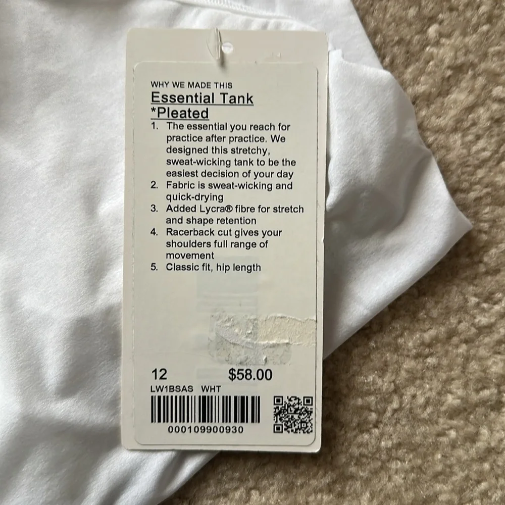 Lululemon Essential Tank Pleated Size 12 - Picture 7 of 9